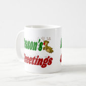 Frohen Festtage Reindeer Weihnachtstypografie Kaffeetasse (Vorderseite Links)