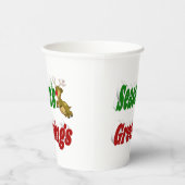 Frohen Festtage Reindeer Weihnachtstypografie Pappbecher (Rechts)