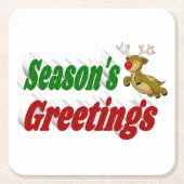 Frohen Festtage Reindeer Weihnachtstypografie Rechteckiger Pappuntersetzer (Vorderseite)