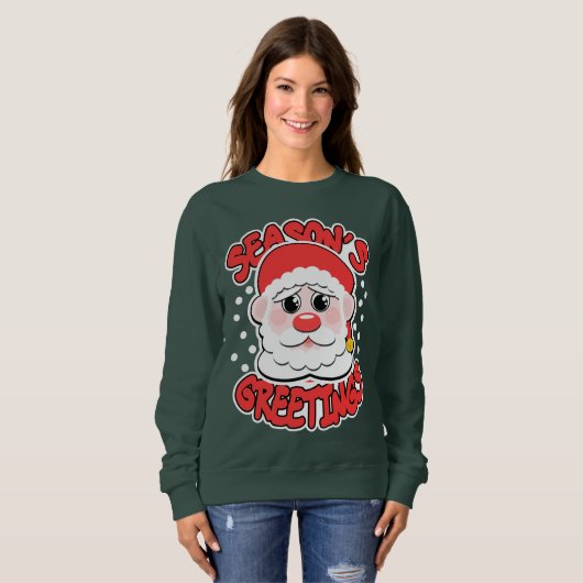 Frohen Festtage Santa Sweatshirt (Vorne ganz)