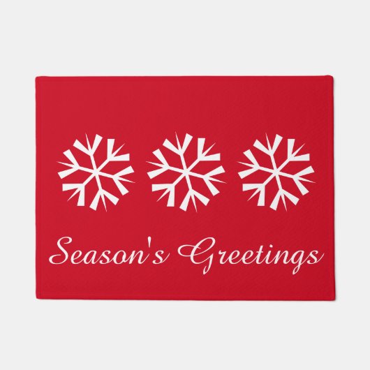 Frohen Festtage Snowflake Doormat Fußmatte (Vorderseite)