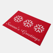 Frohen Festtage Snowflake Doormat Fußmatte (Schrägansicht)