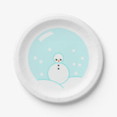 Frohen Festtage Snowglobe Snowman Paper Plate Pappteller (Vorderseite)