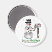 Frohen Festtage Snowman Magnet (Vorderseite/Rückseite)