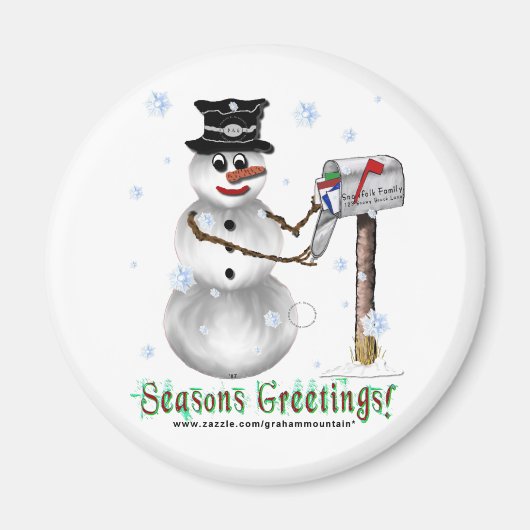Frohen Festtage Snowman Magnet (Vorne)