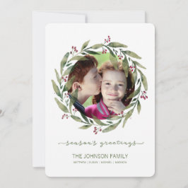 Frohen Festtage Watercolor Wreath Holiday Feiertagskarte
