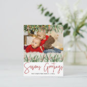 Frohen Festtage Winter Foliage Feiertagskarte (Stehend Vorderseite)