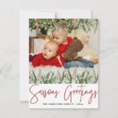 Frohen Festtage Winter Foliage Feiertagskarte (Vorderseite)