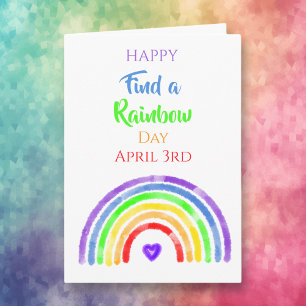 Frohen Findet-einen-Regenbogen-Tag   3. April Karte