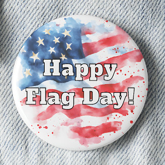 Frohen Flaggentag Wasserfarbe Amerikanische Flagge Button