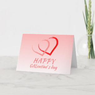 Frohen Galentine`s Tag Rosa Herz Freund Feiertagskarte