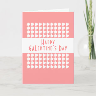 Frohen Galentine`s Tag Rosa Herz Muster Feiertagskarte