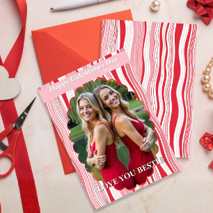 Frohen Galentine’s-Tag Rosa Streifen Beste Freundi Feiertagskarte