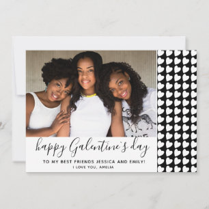 Frohen Galentine` Tag Schwarzes Herz Foto Freund Feiertagskarte
