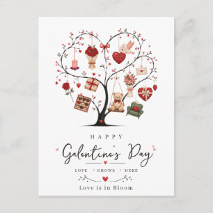 Frohen Galentine's Day BFF Herz Baum Liebe Postkarte