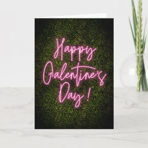 Frohen Galentine's Day Neon-Schriftzug Valentinsta Karte