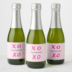 Frohen Galentine's Day XOXO rosa Schaumweinetikett