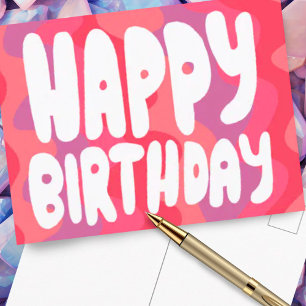 FROHEN GEBURTSTAG Bunte Blasenbuchstaben INDIVIDUE Postkarte