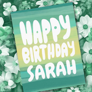 FROHEN GEBURTSTAG Farbige Wasserfarben-Streifen IN Postkarte