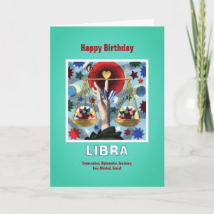 Frohen Geburtstag Libra-Sternzeichen Karte