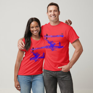 Frohen Gedenktag in strahlendem Rot T-Shirt