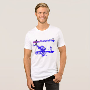 Frohen Gedenktag weiß Tri-Blend Shirt