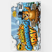 Frohen Groundhog Day Lustige Kulisse Banner (Vertikal)