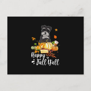 frohen Herbst y'all Schnauzer Hund Thanksgiving Feiertagspostkarte