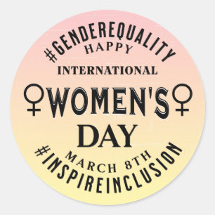 Frohen Internationalen Frauentag   8. März Runder Aufkleber