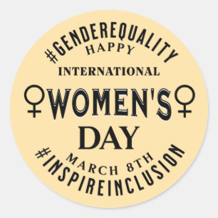 Frohen Internationalen Frauentag 8. März Runder Aufkleber