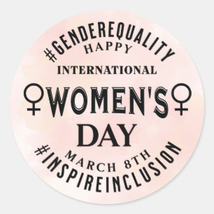 Frohen Internationalen Frauentag   8. März Runder Aufkleber