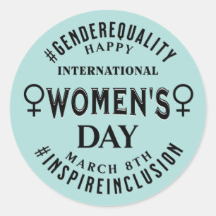 Frohen Internationalen Frauentag 8. März Runder Aufkleber