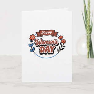 Frohen Internationalen Frauentag Retro-Floral Tri- Karte