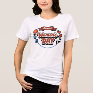 Frohen Internationalen Frauentag Retro-Floral Tri- Tri-Blend Shirt