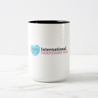Frohen Internationalen Tag der Freundschaft Zweifarbige Tasse