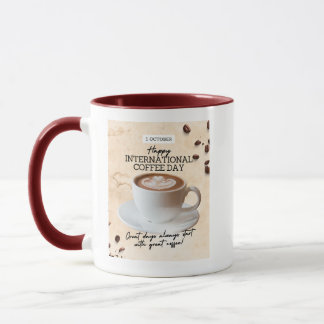 Frohen internationalen Tag des Kaffees Tasse