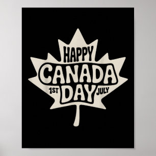 Frohen Kanada-Tag 2025 Vintage Kanadische Flagge A Poster