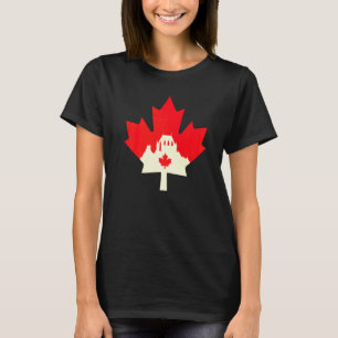 Frohen Kanada-Tag Ahornblatt Kanadische Flagge Fra T-Shirt