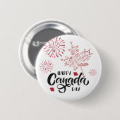 Frohen Kanada-Tag Pinback-Button Button (Vorne & Hinten)