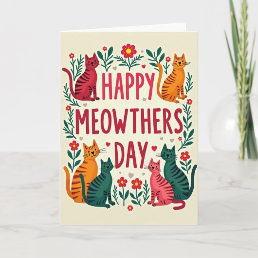 Frohen Katzenmuttertag Katzenkarte Karte (Vorderseite)