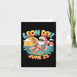 Frohen Leon-Tag Santa-Sommer 6 Monate bis Weihnach Karte