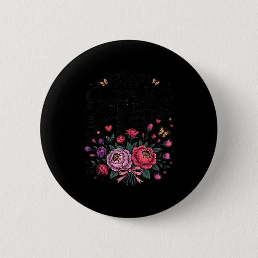 Frohen Muttertag 2026 vintage Blumenbouquet Button (Vorderseite)