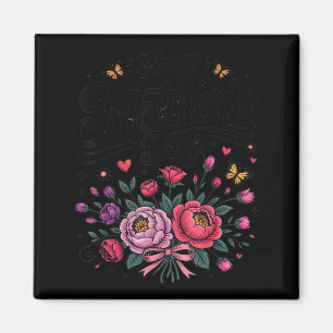 Frohen Muttertag 2026 vintage Blumenbouquet Magnet
