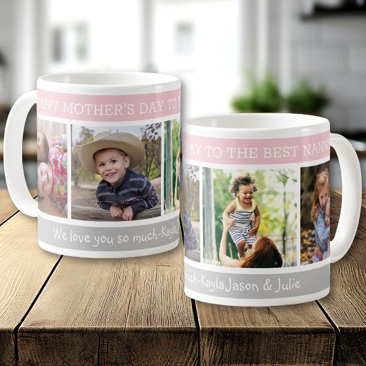 Frohen Muttertag Beste Nanny 4 Foto-Collage Kaffeetasse