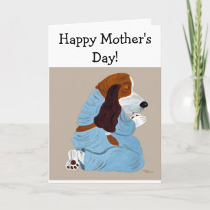 Frohen Muttertag! Betender Basset Hound Karte