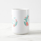 Frohen Muttertag, blau und rosa floral Kaffeetasse (Mittel)