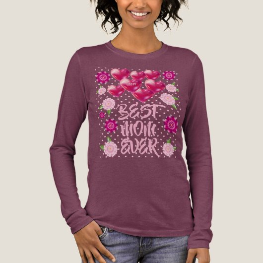 Frohen Muttertag! Blumen Dekoration Tri-Blend Shirt (Vorderseite)