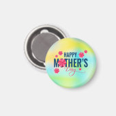 Frohen Muttertag Blumen-Design Magnet (Vorderseite/Rückseite)