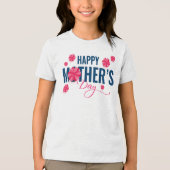 Frohen Muttertag Blumen-Design Tri-Blend Shirt (Vorderseite)