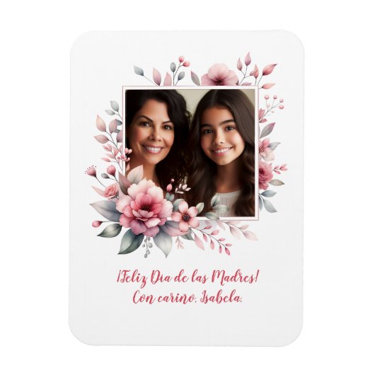 Frohen Muttertag Custom Photo Spanisch Magnet (Vertikal)